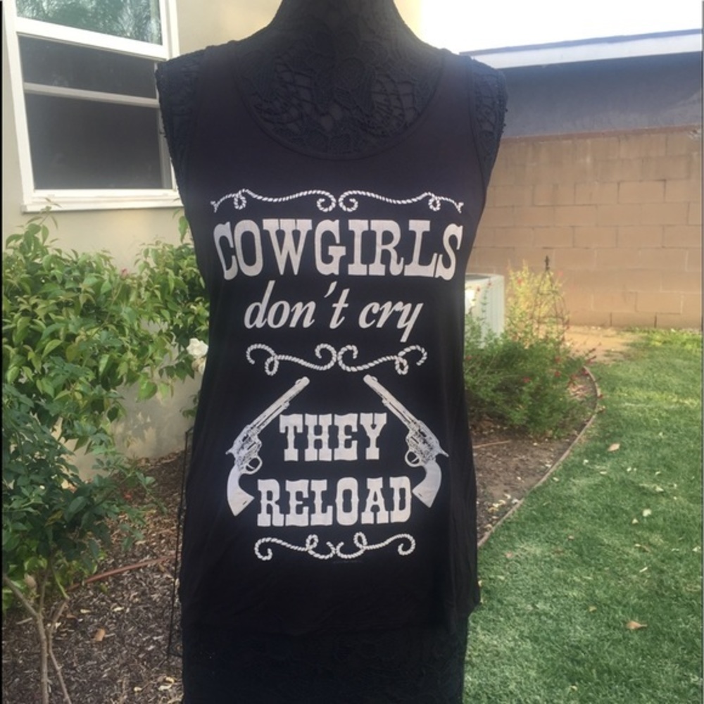 Cowgirls don’t cry they‎ reload tank top  NWT